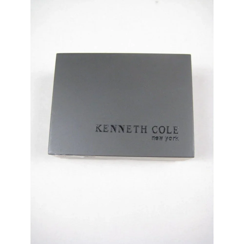 Kenneth Cole New York Concave Cufflinks Silvertone Men Cuff Links Oval Bullet